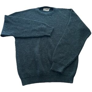 Vintage Campus Men's Size Big Man 1X Black 100% Acrylic Pullover Sweater USA EUC